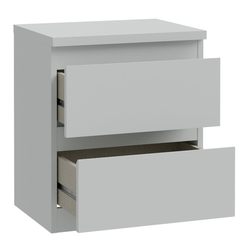 Edmore 2 Drawer Bedside Table in Light Grey – image 4