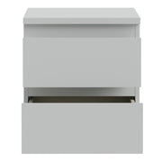 Edmore 2 Drawer Bedside Table in Light Grey – image 5