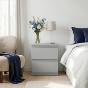 Edmore 2 Drawer Bedside Table in Light Grey – image 6