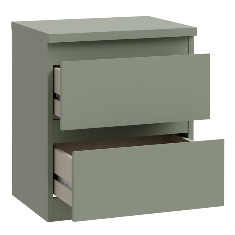 Edmore 2 Drawer Bedside Table in Sage Green – image 4