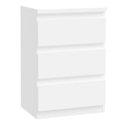 Edmore 3 Drawer Bedside Chest in White – image 1