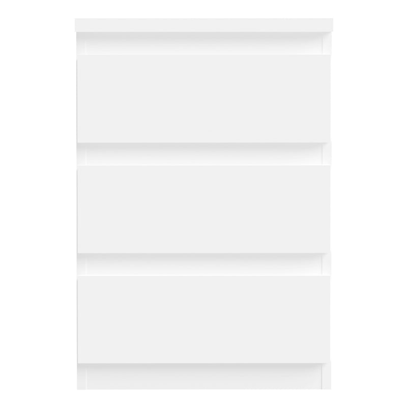 Edmore 3 Drawer Bedside Chest in White – image 2
