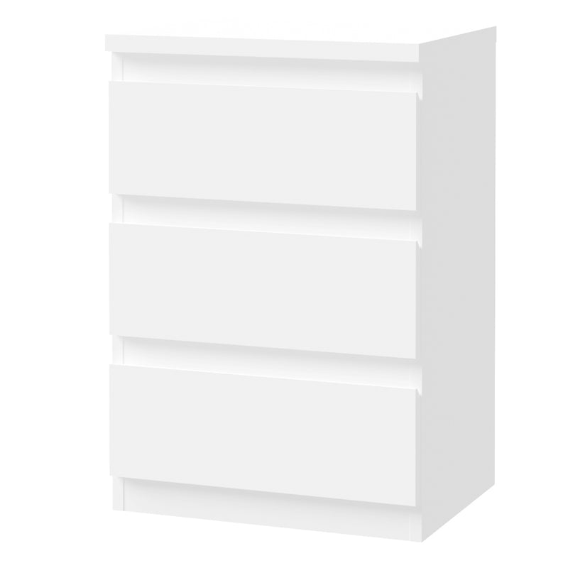 Edmore 3 Drawer Bedside Chest in White – image 3