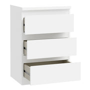 Edmore 3 Drawer Bedside Chest in White – image 4