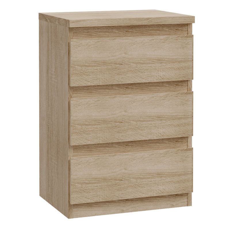 Edmore 3 Drawer Bedside Chest in Sonoma Oak – image 1