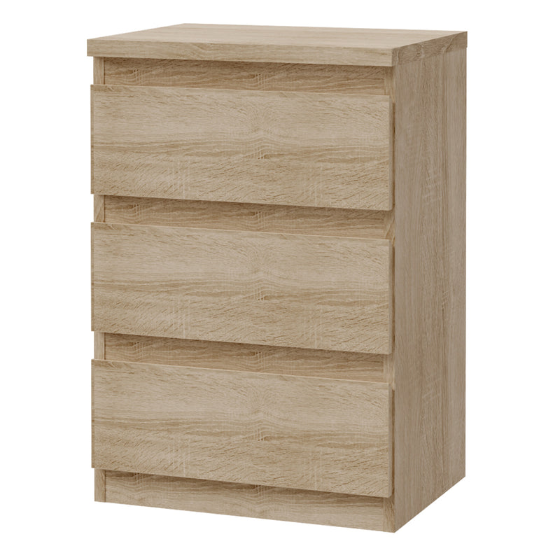 Edmore 3 Drawer Bedside Chest in Sonoma Oak – image 3