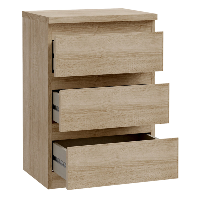 Edmore 3 Drawer Bedside Chest in Sonoma Oak – image 4