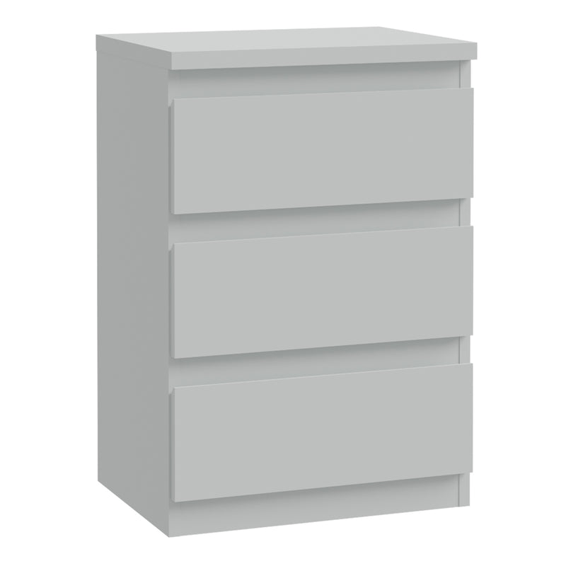Edmore 3 Drawer Bedside Chest in Light Grey – image 1
