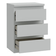 Edmore 3 Drawer Bedside Chest in Light Grey – image 4