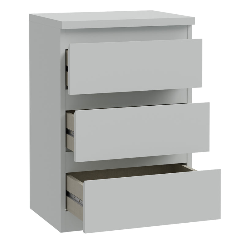 Edmore 3 Drawer Bedside Chest in Light Grey – image 4