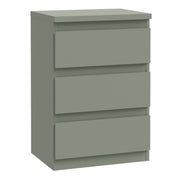 Edmore 3 Drawer Bedside Chest in Sage Green – image 1