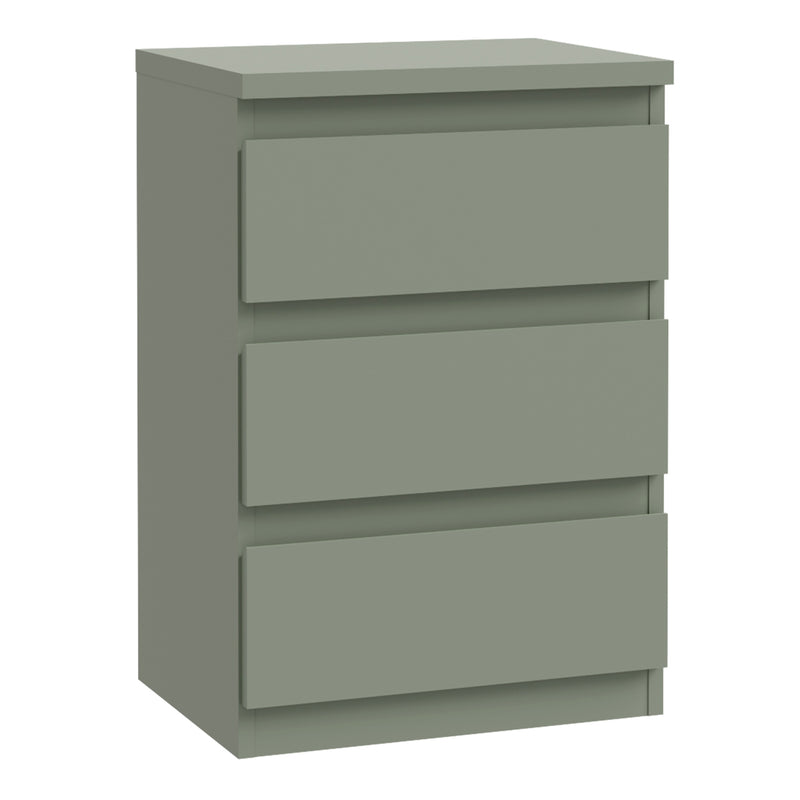 Edmore 3 Drawer Bedside Chest in Sage Green – image 1