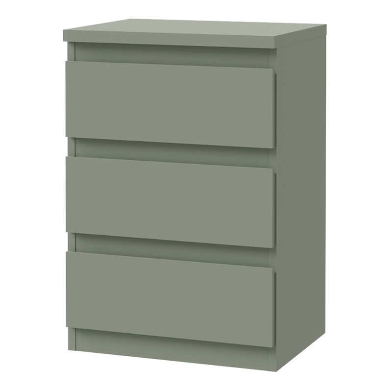 Edmore 3 Drawer Bedside Chest in Sage Green – image 3