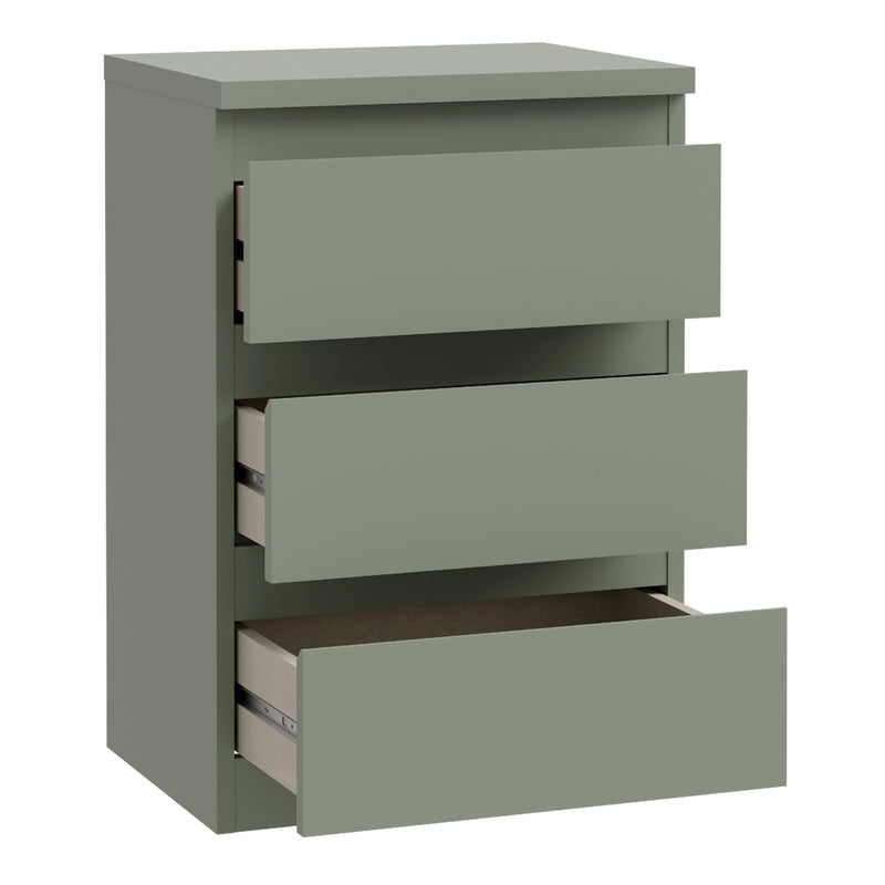 Edmore 3 Drawer Bedside Chest in Sage Green – image 4