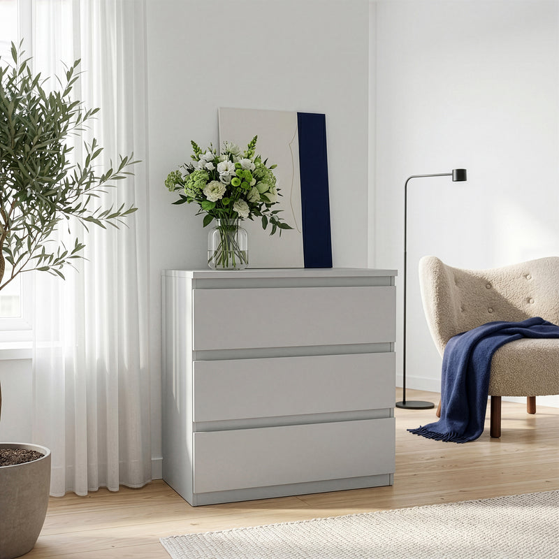 Edmore 3 Drawer Chest in Light Grey – image 6