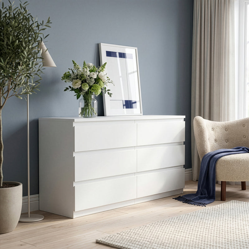 Edmore 6 Drawer Wide Chest in White – image 6