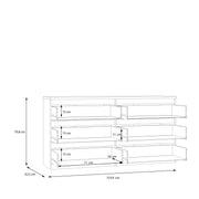 Edmore 6 Drawer Wide Chest in Sonoma Oak – image 10