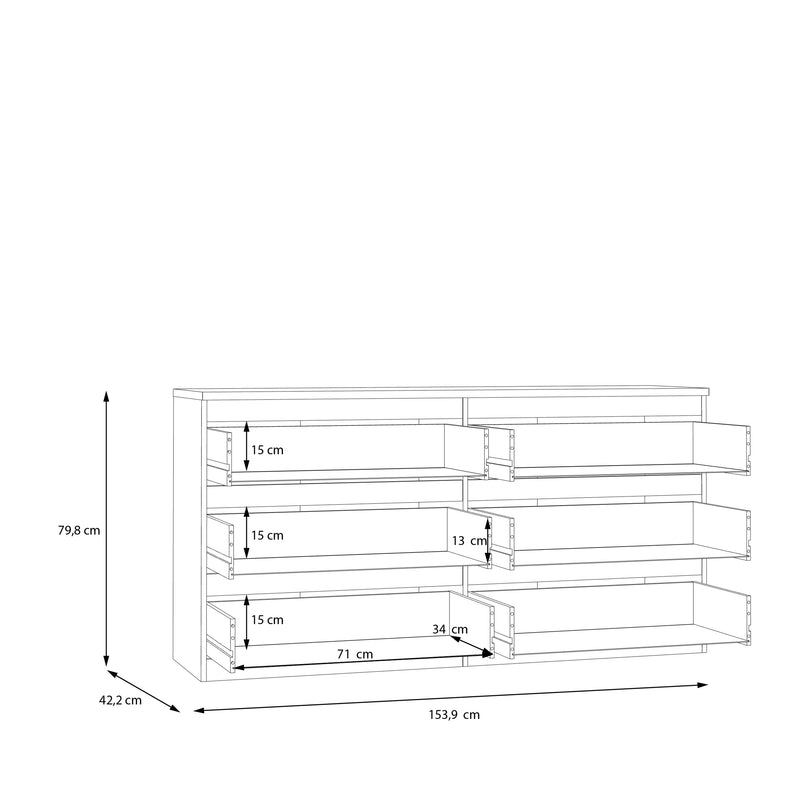 Edmore 6 Drawer Wide Chest in Sonoma Oak – image 10