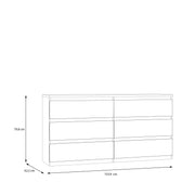 Edmore 6 Drawer Wide Chest in Sonoma Oak – image 9