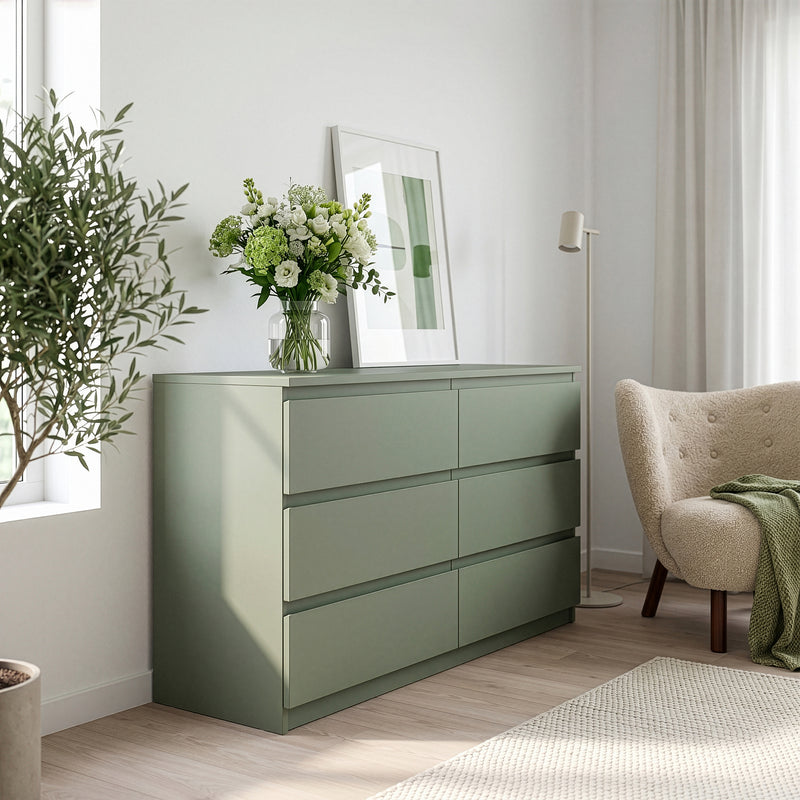 Edmore 6 Drawer Wide Chest in Sage Green – image 6