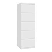 Edmore 5 Drawer Tall Narrow Chest in White – image 1