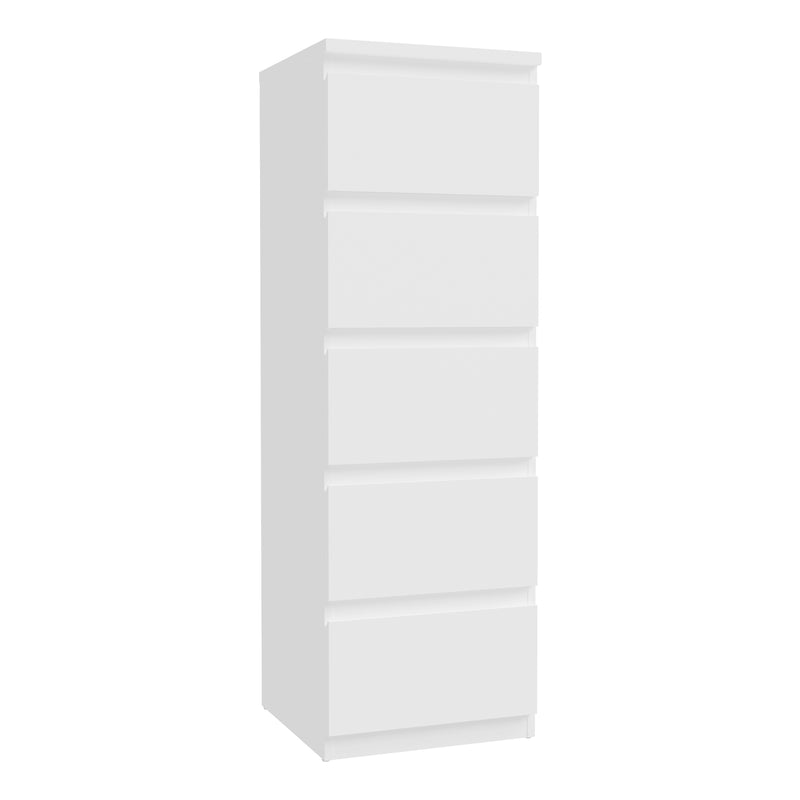 Edmore 5 Drawer Tall Narrow Chest in White – image 1