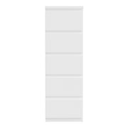 Edmore 5 Drawer Tall Narrow Chest in White – image 2
