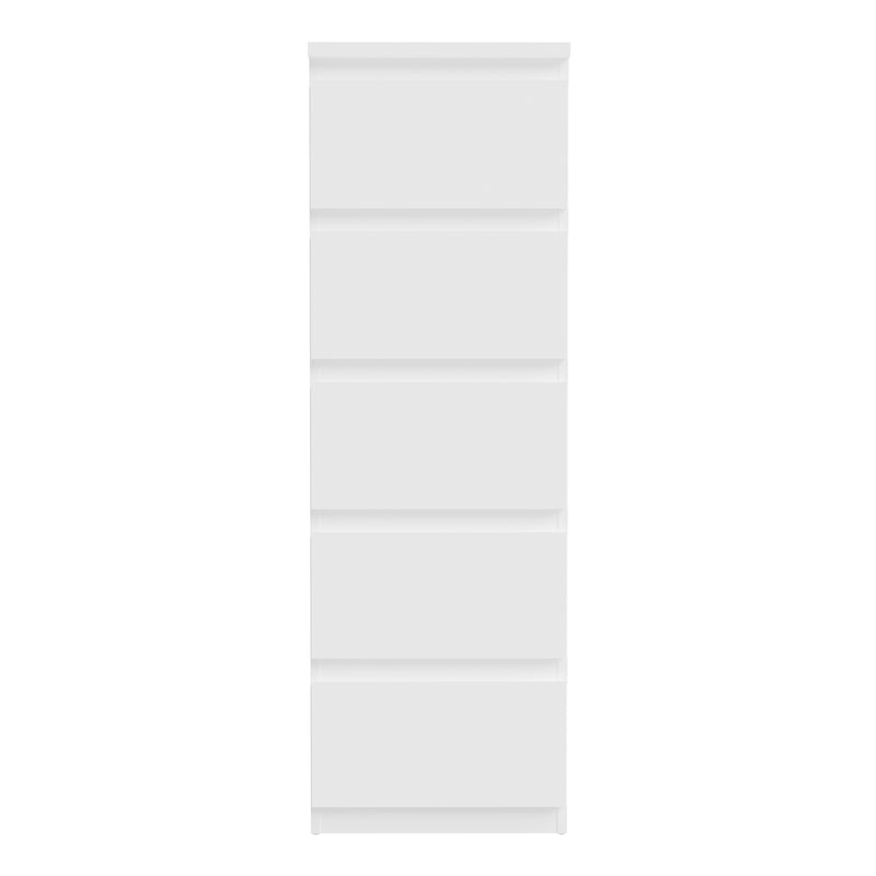 Edmore 5 Drawer Tall Narrow Chest in White – image 2