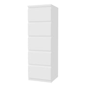 Edmore 5 Drawer Tall Narrow Chest in White – image 3