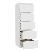 Edmore 5 Drawer Tall Narrow Chest in White – image 4