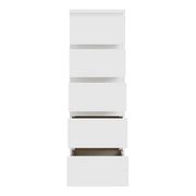Edmore 5 Drawer Tall Narrow Chest in White – image 5