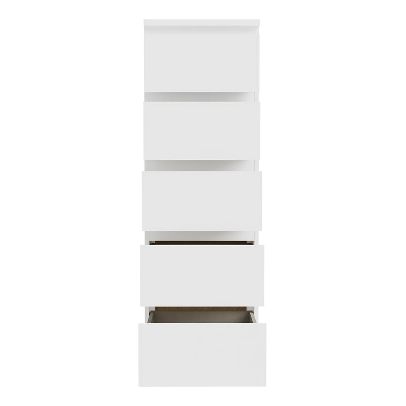 Edmore 5 Drawer Tall Narrow Chest in White – image 5