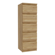 Edmore 5 Drawer Tall Narrow Chest in Mauvella Oak – image 1