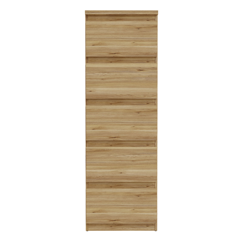 Edmore 5 Drawer Tall Narrow Chest in Mauvella Oak – image 2
