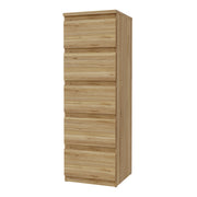 Edmore 5 Drawer Tall Narrow Chest in Mauvella Oak – image 3