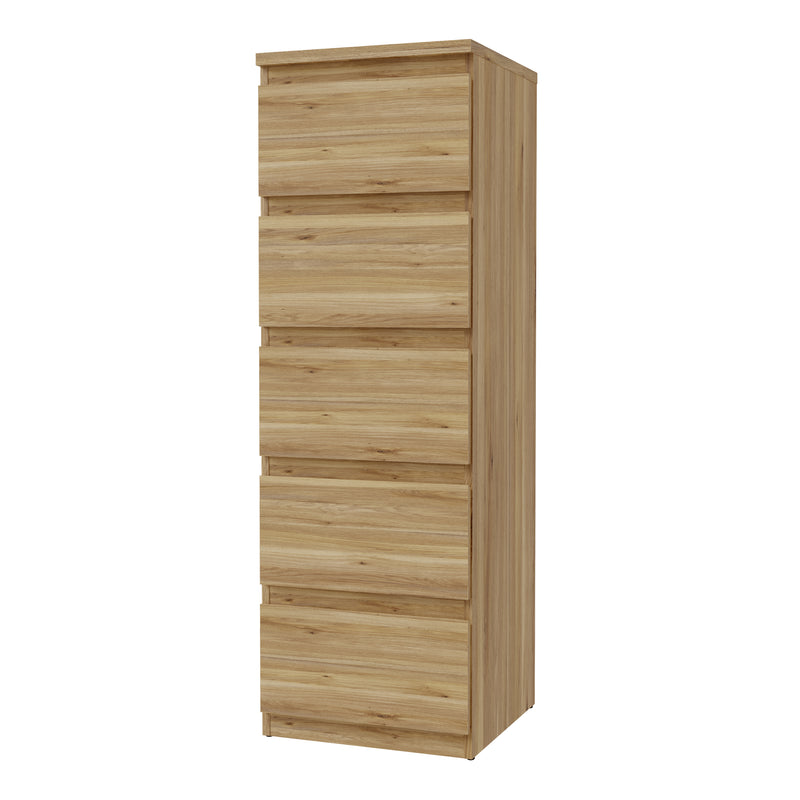 Edmore 5 Drawer Tall Narrow Chest in Mauvella Oak – image 3