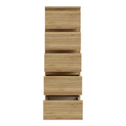 Edmore 5 Drawer Tall Narrow Chest in Mauvella Oak – image 5