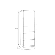 Edmore 5 Drawer Tall Narrow Chest in Mauvella Oak – image 9