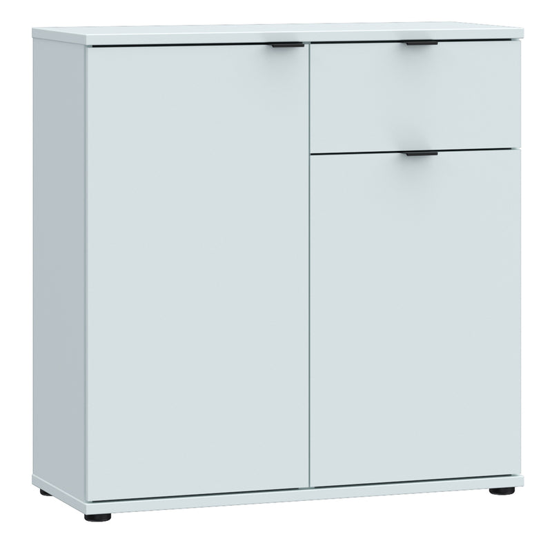Ganymede 2 Door Cupboard with Drawer and Top Lip Detail in Light Grey – image 1