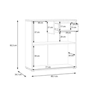 Ganymede 2 Door Cupboard with Drawer and Top Lip Detail in Light Grey – image 10