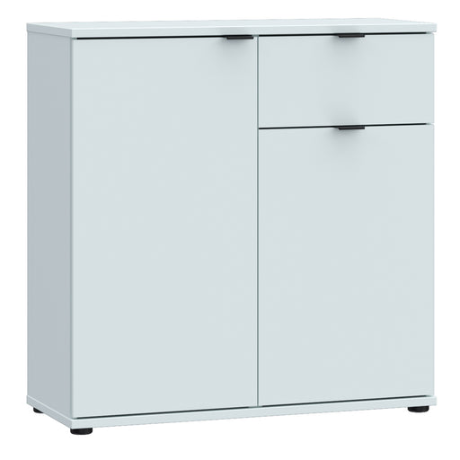 Ganymede 2 Door Cupboard with Drawer and Top Lip Detail in Light Grey – image 1