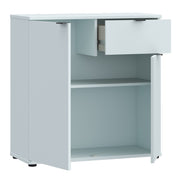 Ganymede 2 Door Cupboard with Drawer and Top Lip Detail in Light Grey – image 3