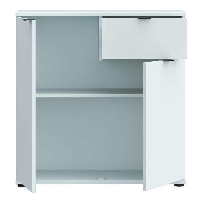 Ganymede 2 Door Cupboard with Drawer and Top Lip Detail in Light Grey – image 4