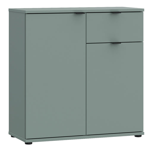 Ganymede 2 Door Cupboard with Drawer in Sage Green – image 1