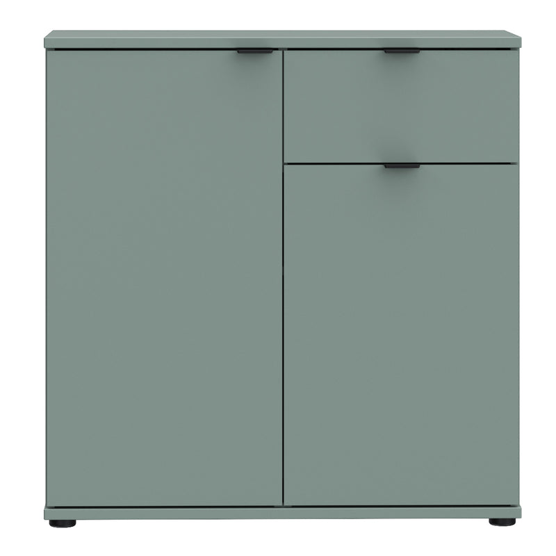 Ganymede 2 Door Cupboard with Drawer in Sage Green – image 2