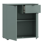 Ganymede 2 Door Cupboard with Drawer in Sage Green – image 3