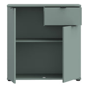 Ganymede 2 Door Cupboard with Drawer in Sage Green – image 4