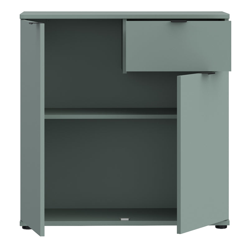 Ganymede 2 Door Cupboard with Drawer in Sage Green – image 4