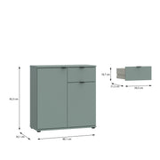 Ganymede 2 Door Cupboard with Drawer in Sage Green – image 9