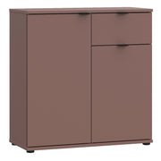 Ganymede 2 Door Cupboard with Drawer in Terracotta – image 1